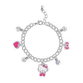 Hello Kitty Sanrio Charm Bracelet 6.5" + 1" - Plated Bracelet Official License Jewelry