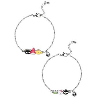 Friendship Bracelet Set of 2 Fashion Sanrio Bracelets with BFF Charm