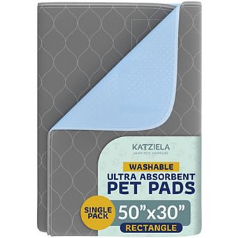 Katziela Quick-Drying Washable Pee Pads for Dogs (1 Pack 50x30 Rectangular) Waterproof Reusable