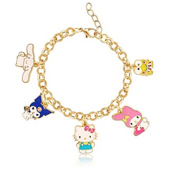 Hello Kitty and Friends Charm Bracelet 7"+1" Gold-Tone Bracelet