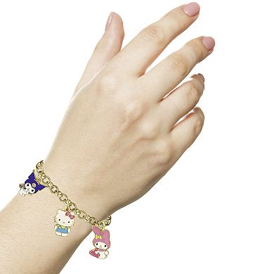 Hello Kitty and Friends Charm Bracelet 7"+1" Gold-Tone Bracelet