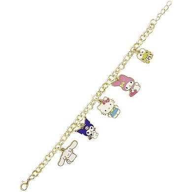 Hello Kitty and Friends Charm Bracelet 7"+1" Gold-Tone Bracelet