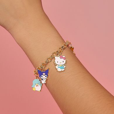 Hello Kitty and Friends Charm Bracelet 7"+1" Gold-Tone Bracelet