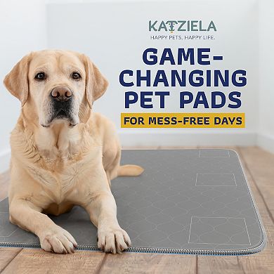 Katziela Quick-Drying Washable Pee Pads for Dogs (1 Pack 34x52 Rectangular) Waterproof Reusable
