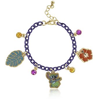 Disney Stitch Charm Bracelet for Women 6.5"+1", Bracelet and Stitch Charms