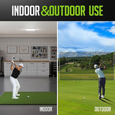 Zealfeel Golf Practice Net 10x20 ft with Carry Bag, Portable Double-Seam Barrier Net