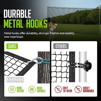 Zealfeel Golf Practice Net 10x20 ft with Carry Bag, Portable Double-Seam Barrier Net