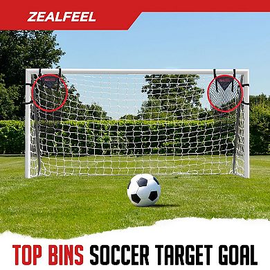 Zealfeel Soccer Goal Target Set, 2 Pack 16in Top Bins Corners for throwing Accuracy Training