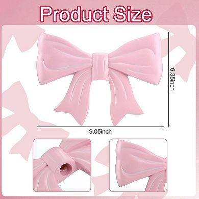 Pink Bow Christmas Tree Topper Coquette 6.35x9.05 Inch Ornament For Xmas Holiday Party Home Wedding