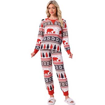 Women's Christmas Family Matching 2 pc Pajama Set Xmas Party Long Sleeve Set