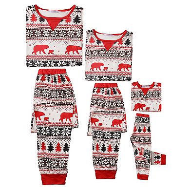 Women's Christmas Family Matching 2 Piece Pajama Set Xmas Party Long Sleeve Set