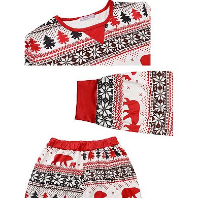 Women's Christmas Family Matching 2 Piece Pajama Set Xmas Party Long Sleeve Set