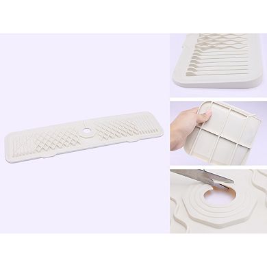 1Pc Longer Faucet Mat for Kitchen Sink Splash Guard, Kitchen Sink Mat 24*5.7 in