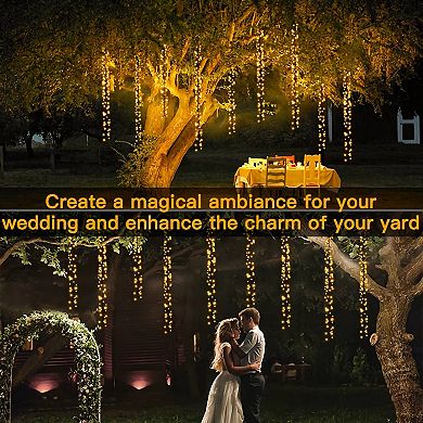 Ollny 750 LED 9-in-1 Warm White Cluster Lights (Green Cable, Plug in, 8 Modes, IP44 Waterproof)