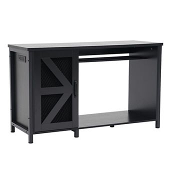 55-75 Gallon Aquarium Stand with LED Lighting & Power Outlets - Heavy Duty Metal Cabinet