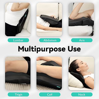 Snailax Back Massager with Heat, 3D Kneading Massage Pillow for Back, Neck, Shoulder Pain Relief