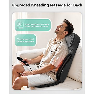 Snailax Shiatsu Neck and Back Massager with Heat, Adjustable-Height Neck Massager Rollers