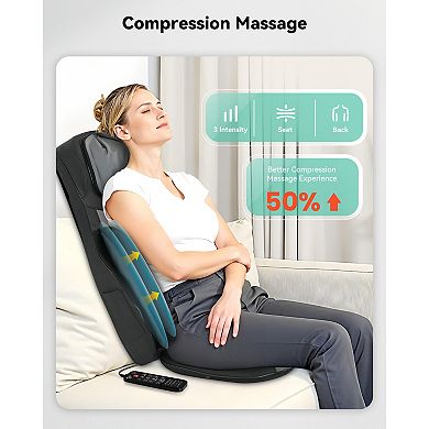 Snailax Shiatsu Neck and Back Massager with Heat, Adjustable-Height Neck Massager Rollers