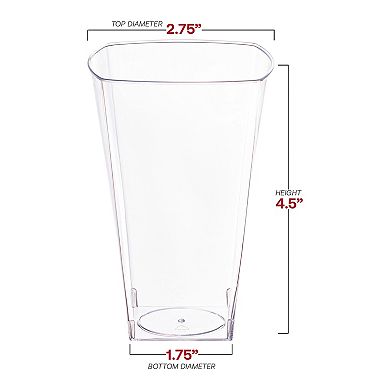 10 oz Clear Square Plastic Cups - 336 pcs