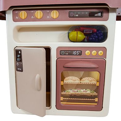 Sunnydaze Mini Meals Kitchen Playset with Light, Sounds and Cooking Effects