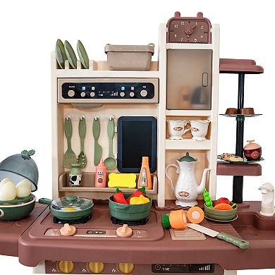 Sunnydaze Mini Meals Kitchen Playset with Light, Sounds and Cooking Effects