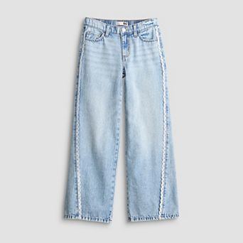 Girls 7-20 SO® Lace Trim Wide Leg Jeans in Regular & Plus Size
