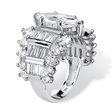 PalmBeach Jewelry 6.55 TCW Marquise-Cut Cubic Zirconia Ring in .925 Sterling Silver