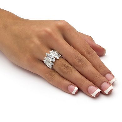 PalmBeach Jewelry 6.55 TCW Marquise-Cut Cubic Zirconia Ring in .925 Sterling Silver