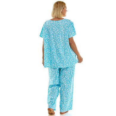 Plus Size Croft & Barrow® Cotton Pajama Top & Pajama Bottoms Set