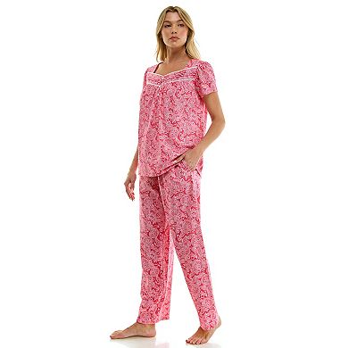 Women's Croft & Barrow® Cotton Pajama Top & Pajama Bottoms Set