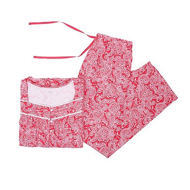 Women's Croft & Barrow® Cotton Pajama Top & Pajama Bottoms Set
