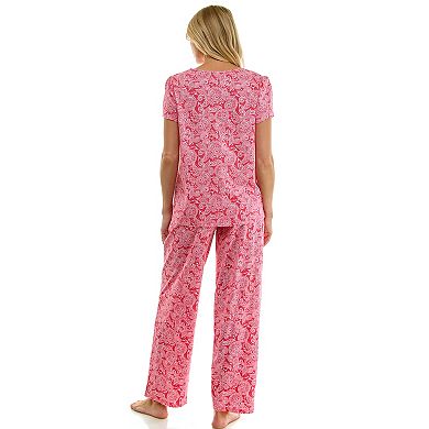 Women's Croft & Barrow® Cotton Pajama Top & Pajama Bottoms Set