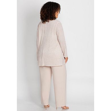 Catherines Women's Plus Size Shimmer Knit Pant Set