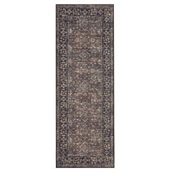 Washable Vintage Boho Floral Area Rugs, Non Slip Soft Modern Pastel Carpets Runners