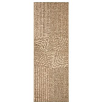 Modern Rainbow Easy Jute Area Rugs, Washable Natural Contemporary Indoor Outdoor Runners Carpet