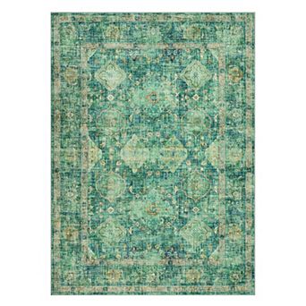 Diamond Pattern Vintage Carpet Washable Persian Style Area Rug Non-Slip
