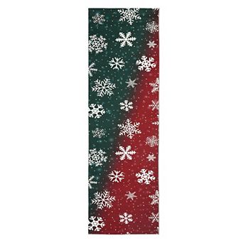 Christmas Rug with Snowflake, Reversible Plush Soft Non-Slip Holiday Decor