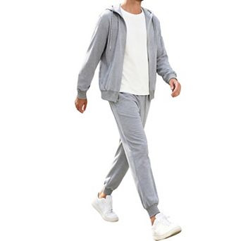 Men's 2 pc Clothing Set Hooded Sweatshirt & Jogger Pants with Pockets Casual Loungewear