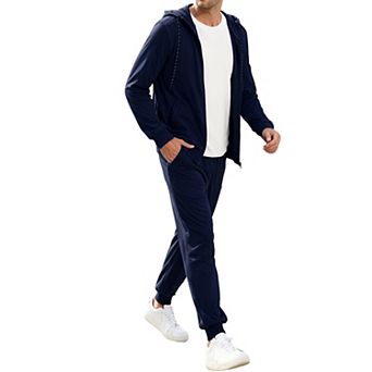 Men's 2 pc Clothing Set Hooded Sweatshirt & Jogger Pants with Pockets Casual Loungewear