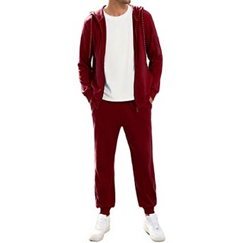 Men's 2 pc Clothing Set Hooded Sweatshirt & Jogger Pants with Pockets Casual Loungewear