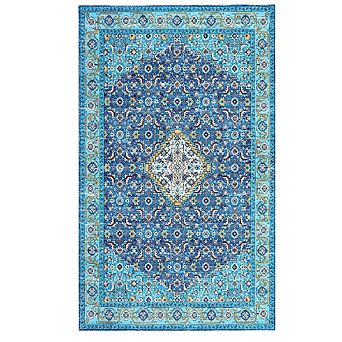 Persia Style Washable Rug, Non-Slip Stain-Resistant Low Profile for Living Room, Bedroom