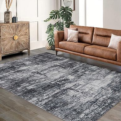 Pearl Velvet Rug Polyester Washable Foldable Mat with Abstract Print for Home