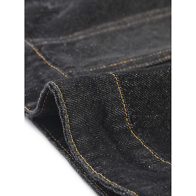 Women's Plus Size Denim Jacket Crop Fray Roll Short Sleeves Jean Jackets