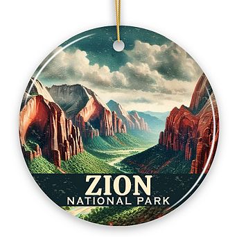 Breathtaking Zion National Park Ornament, Utah Canyon Landscape Christmas Gift and Nature Souvenir