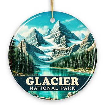 Wondrous Glacier National Park Ornament, Montana Mountain View Christmas Gift and Adventure Keepsake