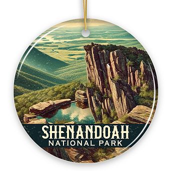 Picturesque Shenandoah National Park Ornament, Virginia Mountain View Christmas Decor and Nature Exp