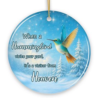 Hummingbird Visitor from Heaven Ornament, Sentimental Memorial Christmas Gift (Version 2)