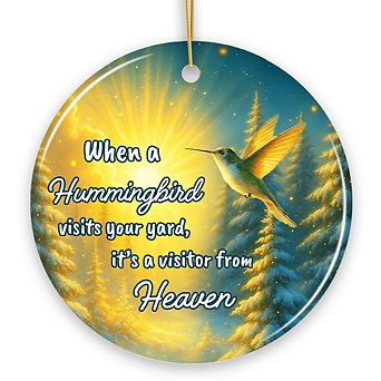 Hummingbird Visitor from Heaven Ornament, Sentimental Memorial Christmas Gift (Version 1)