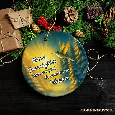 Hummingbird Visitor from Heaven Ornament, Sentimental Memorial Christmas Gift (Version 1)