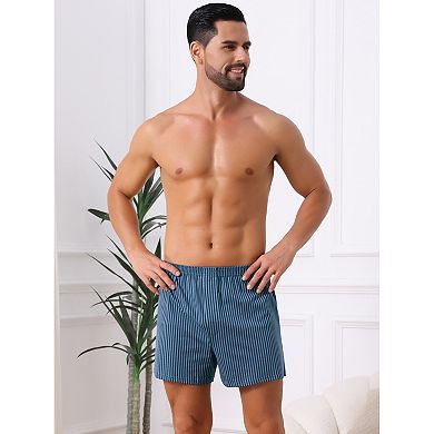 Striped Underwear for Men's Comfortable Breathable Cotton Mid-Waisted Boxer Shorts